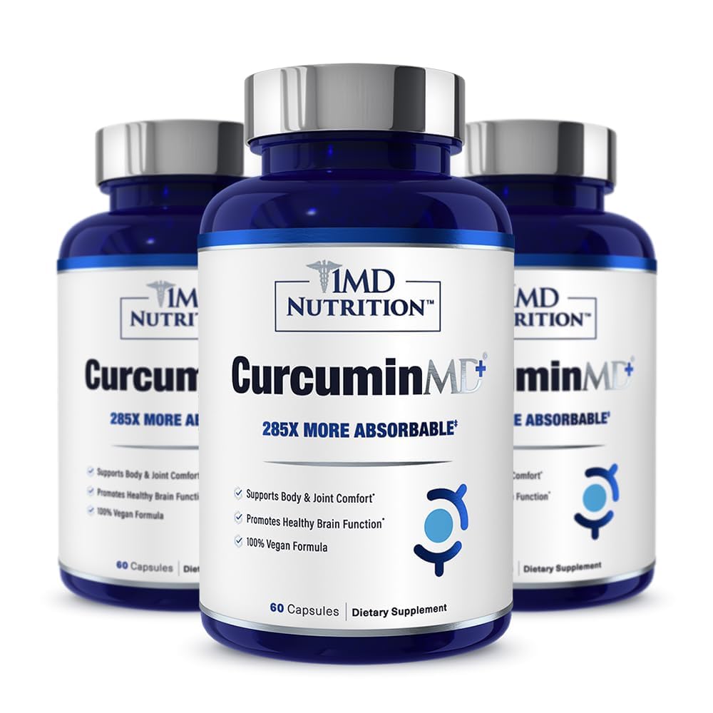 1MD Nutrition CurcuminMD Plus - Turmeric Curcumin with Boswellia Serrata Capsules, 180 Count
