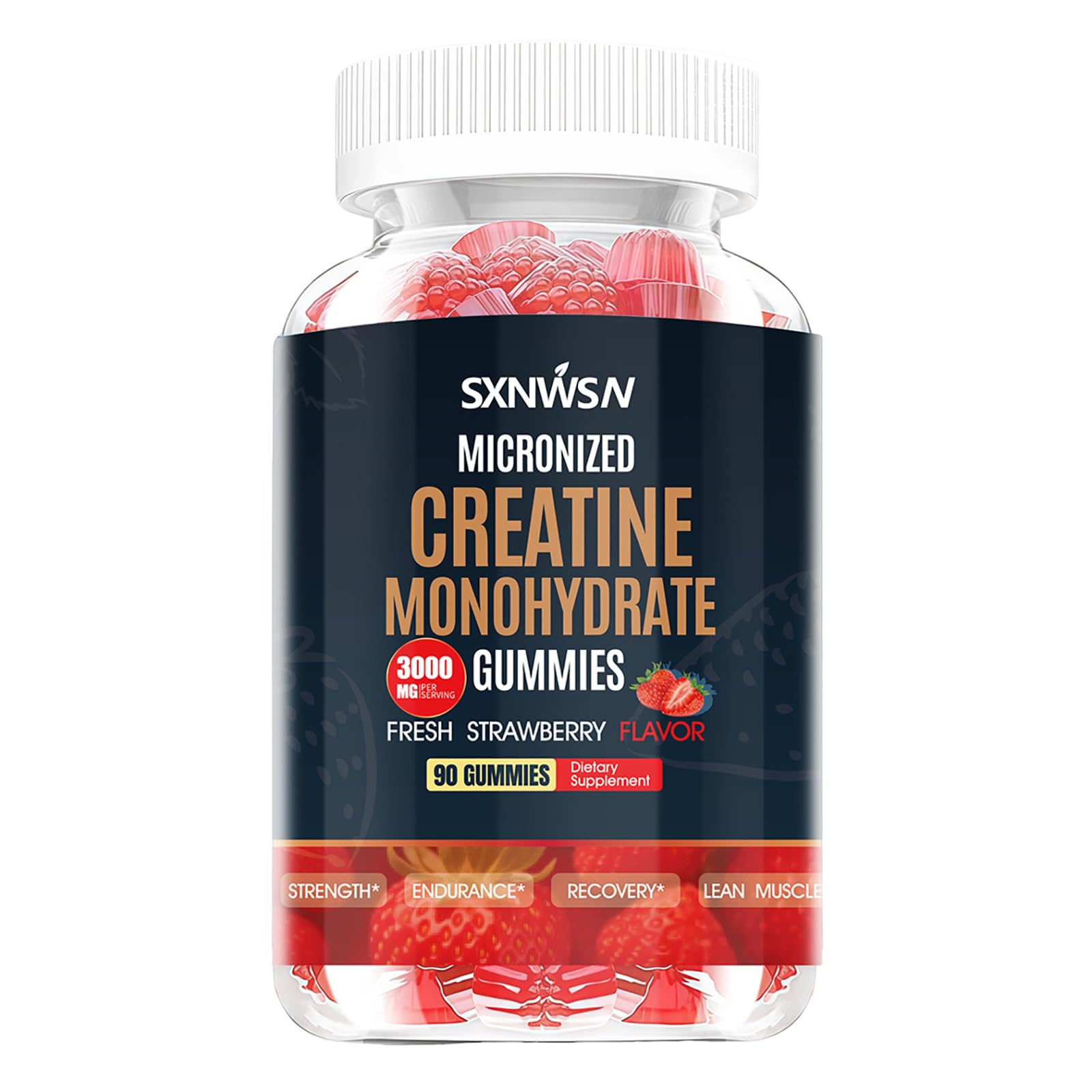 SXNWSN Creatine Monohydrate Gummies, 90 Count