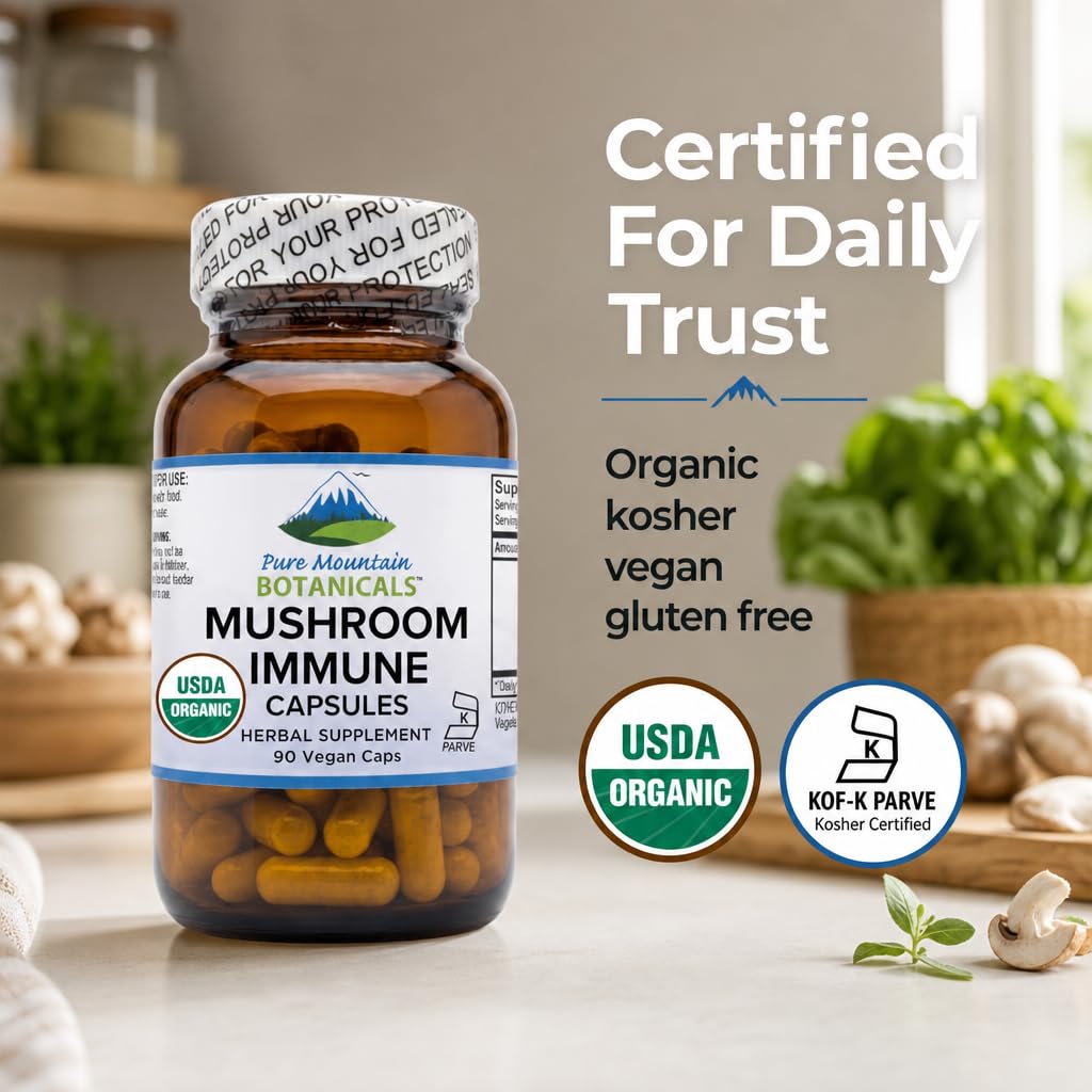 Pure Mountain Botanicals Mushroom Immune Support 90 Capsules