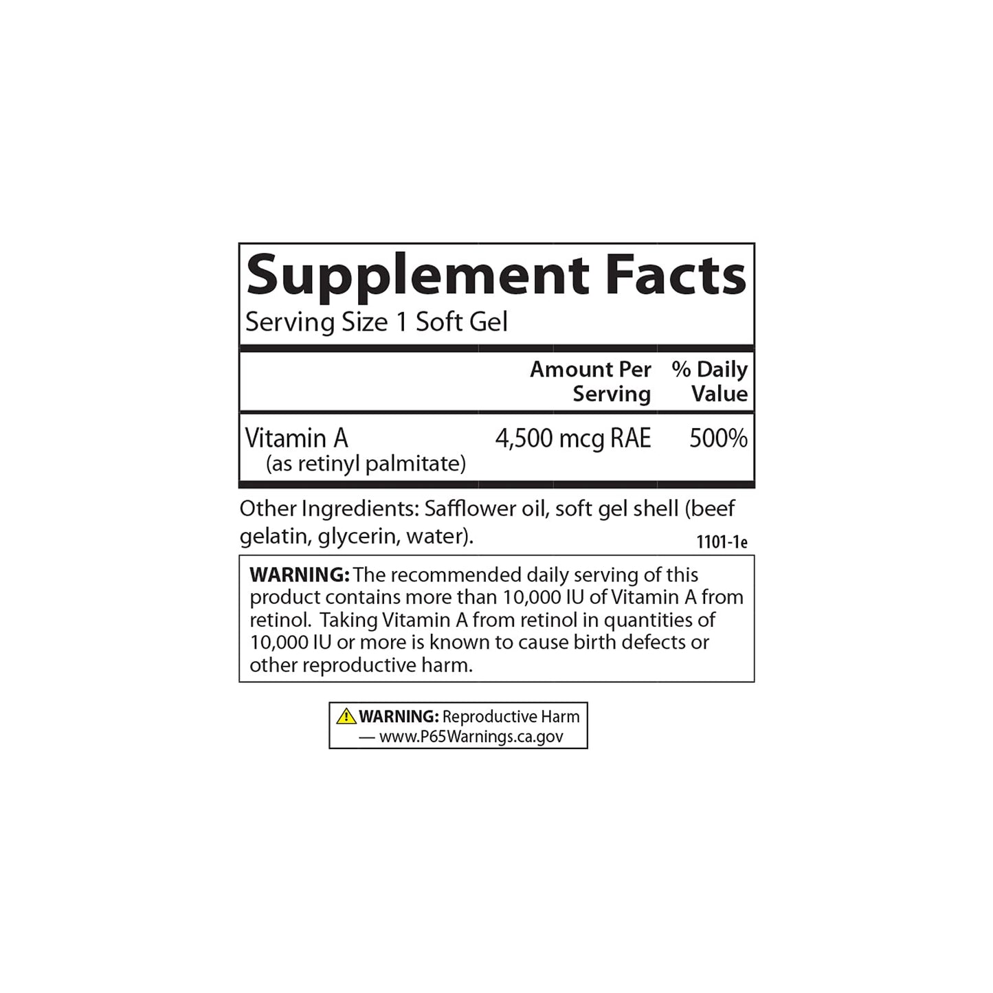 Carlson Vitamin A Softgels, 120 Softgels