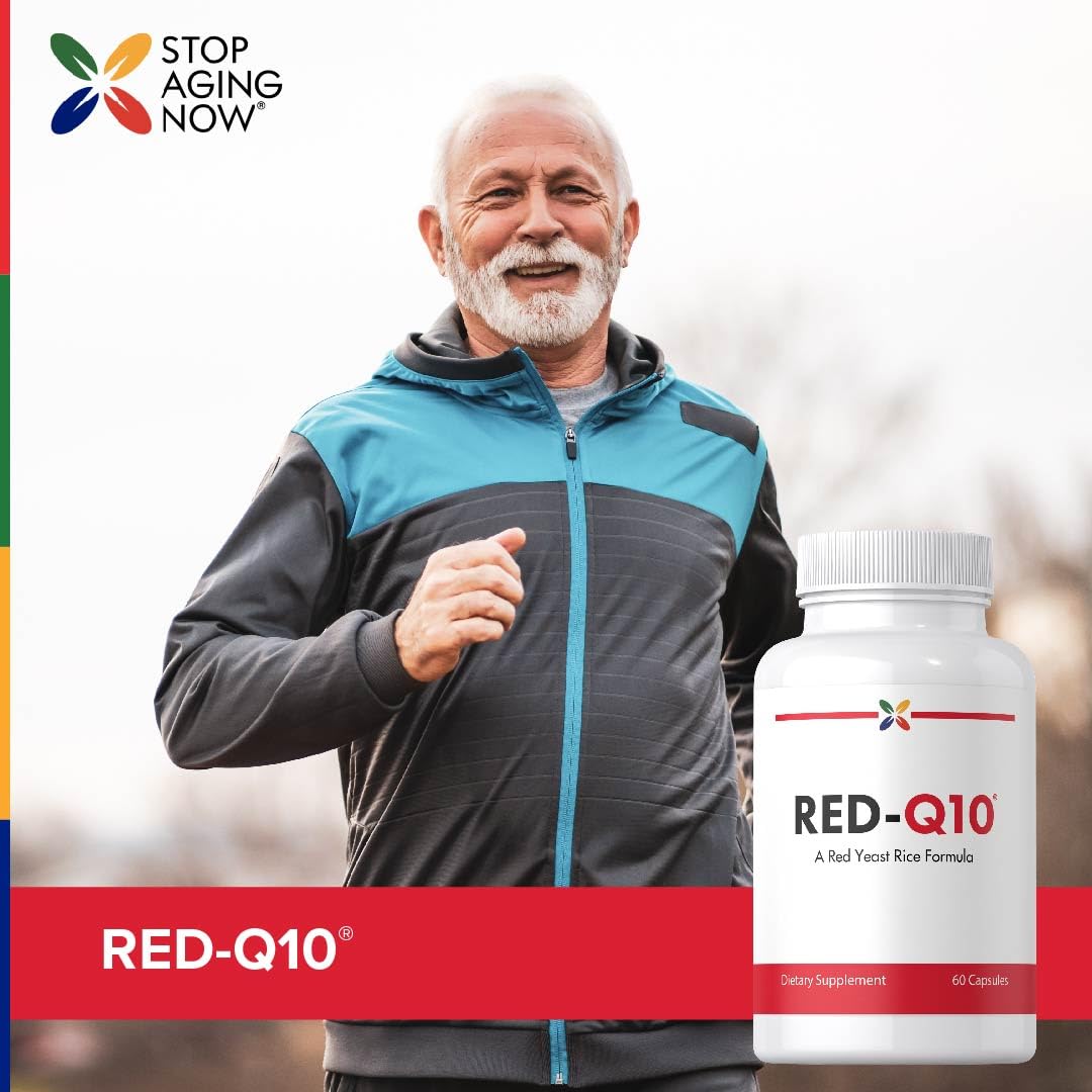 Stop Aging Now Red-Q10 CoQ10 Supplement with Red Yeast Rice & Alpha Lipoic Acid, 60 Capsules