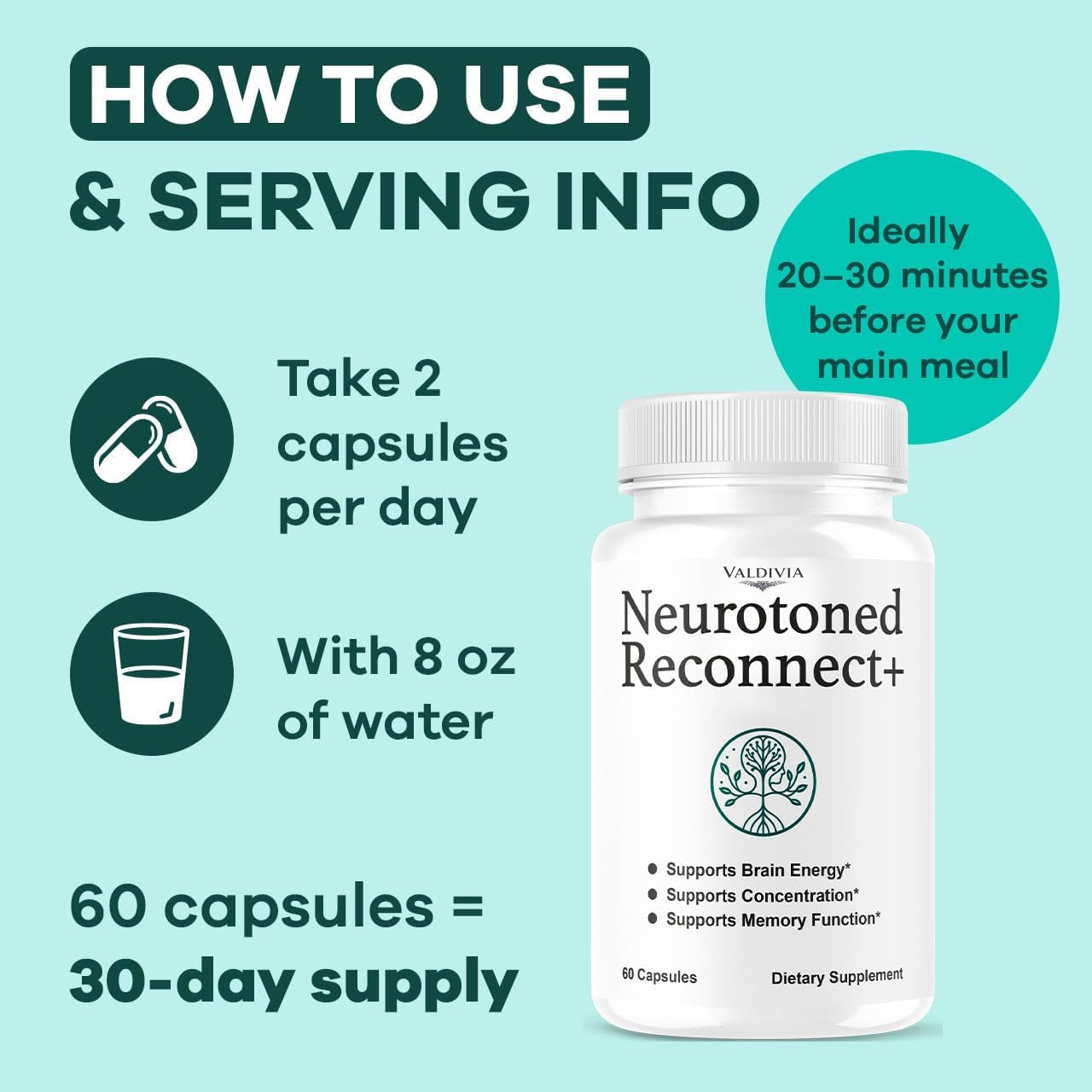 Valdivia Neurotoned Reconnect Plus Capsules, 180 Capsules