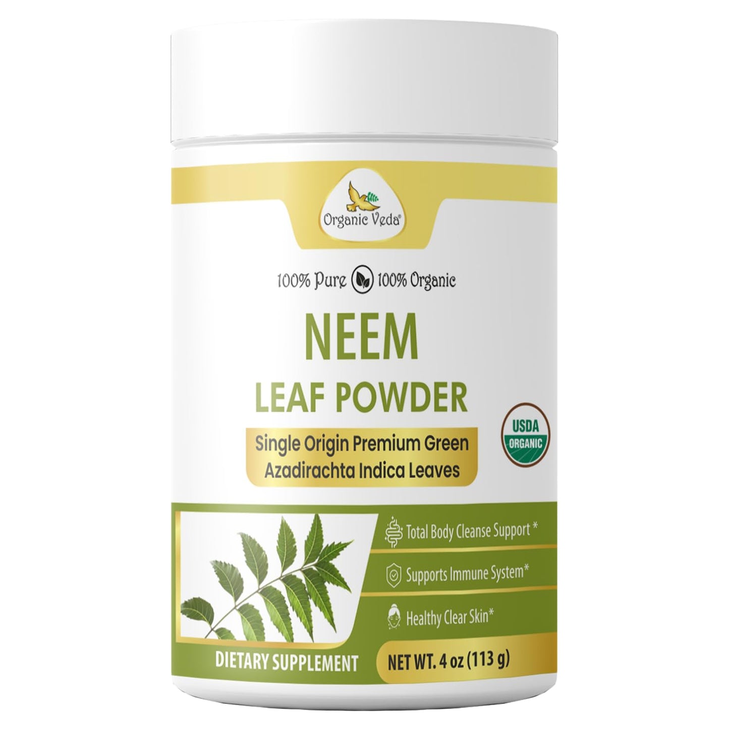 Organic Veda Neem Leaf Powder, 4 oz