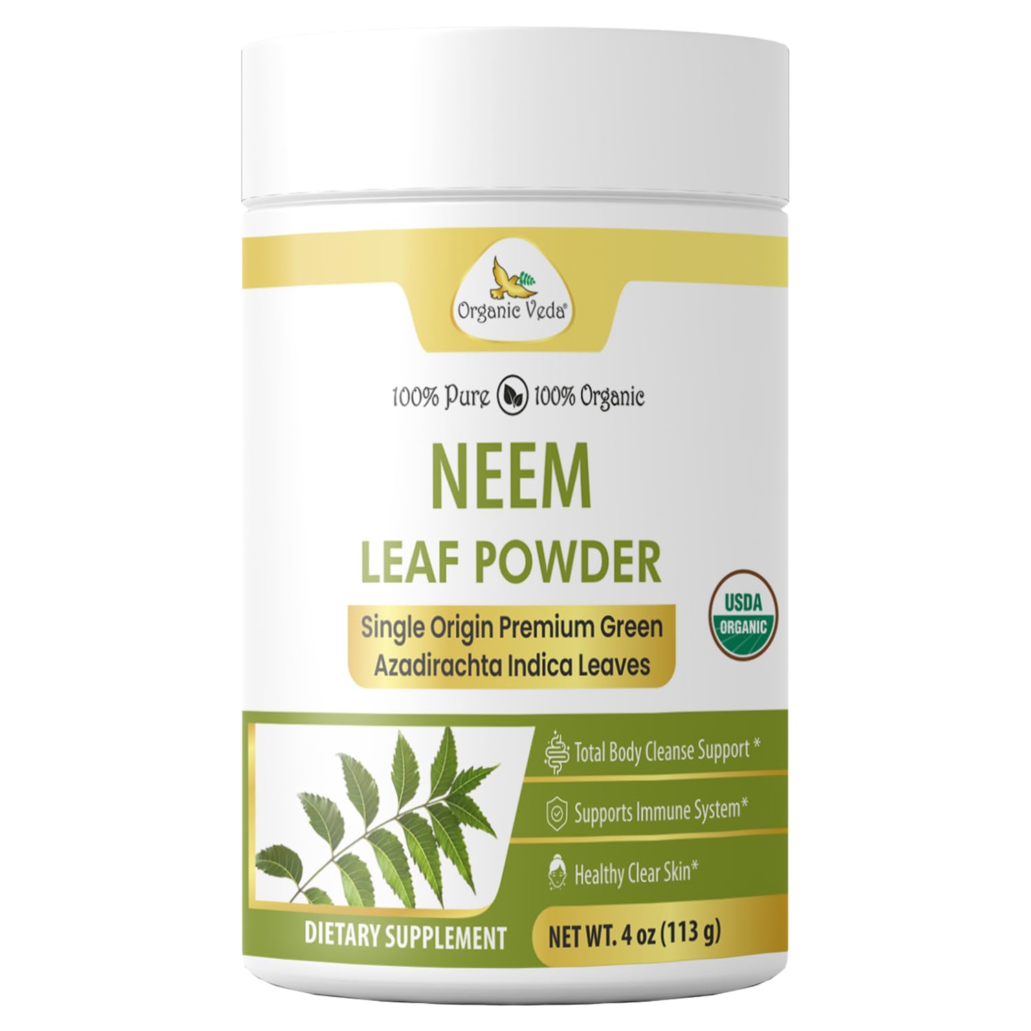 Organic Veda Neem Leaf Powder, 4 oz