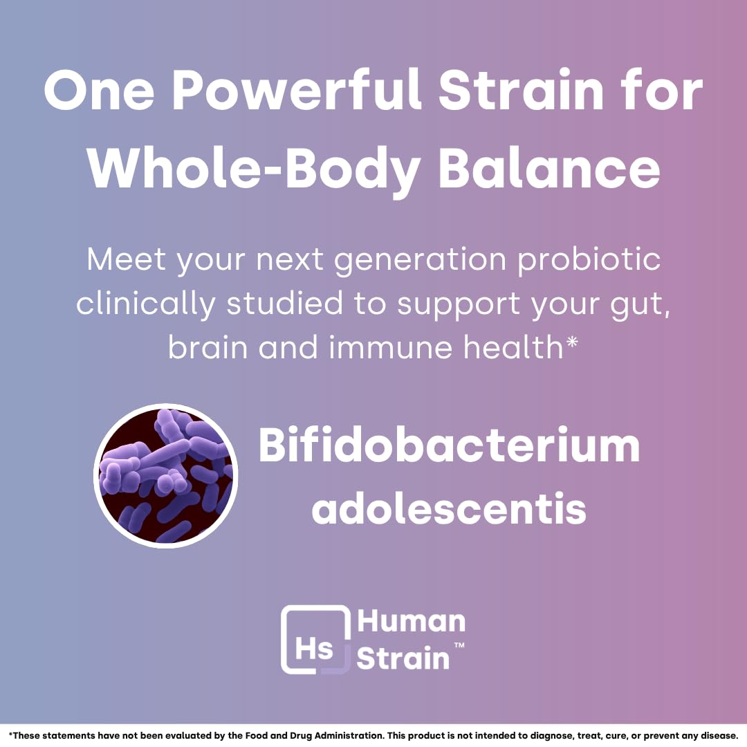 Human Strain Element Longevity Bifidobacterium Adolescentis Probiotic 60 Capsules