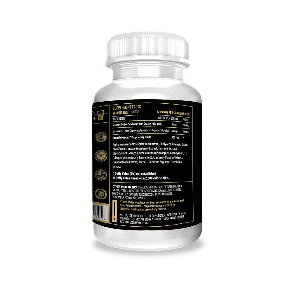 ACTIF STEM Cell Support - Maximum Strength with 10+ Stem Cell Factors Capsules, 60 Count