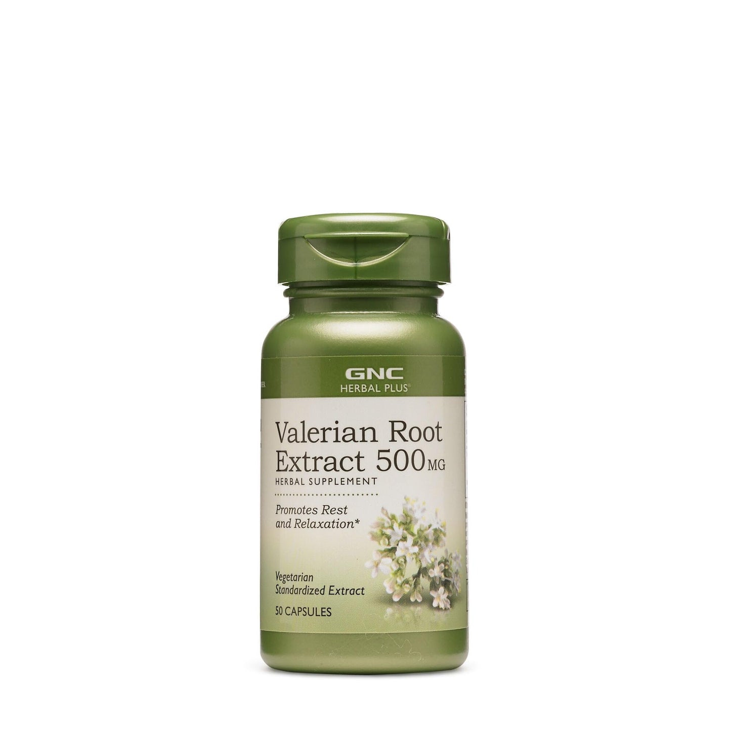 GNC Herbal Plus Valerian Root Extract 500 MG Capsule, 50 Count