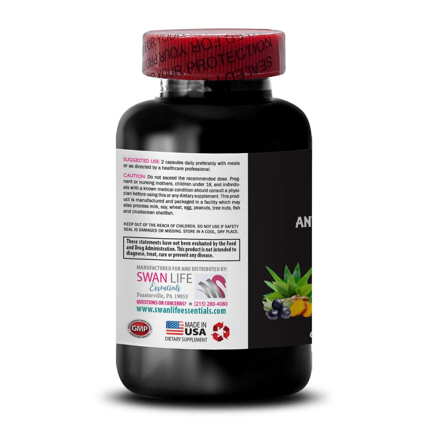 SWAN LIFE ESSENTIALS Green Tea Leaf Anti-Wrinkle Complex Capsules 180