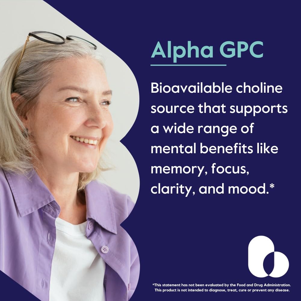 BESTVITE Alpha GPC 600mg per Serving Capsule, 240 Capsules
