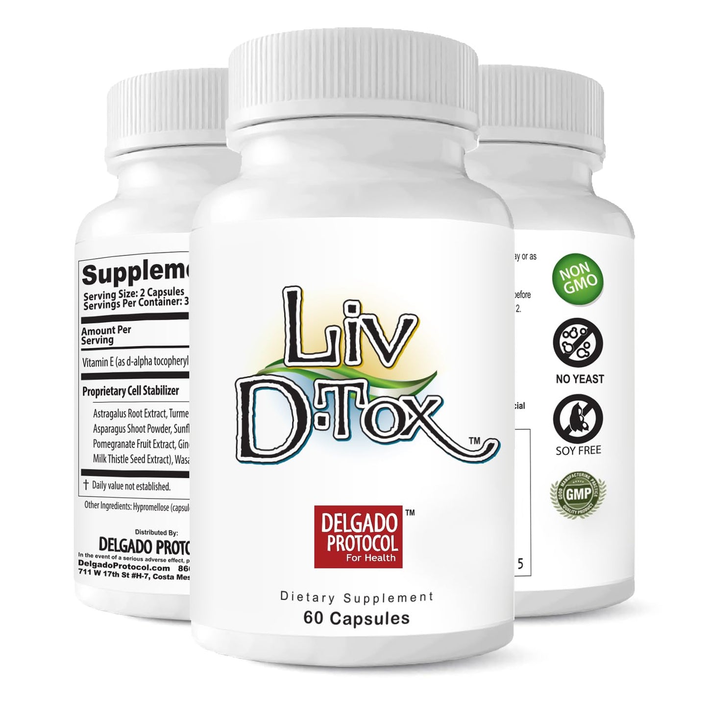 The Delgado Protocol for Health Liv D-Tox Liver Detox and Cleanse Support Capsules, 180 Count