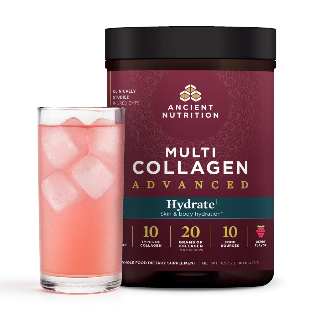 Ancient Nutrition Advanced Multi Collagen Peptides Hydrate Powder, 17 Servings