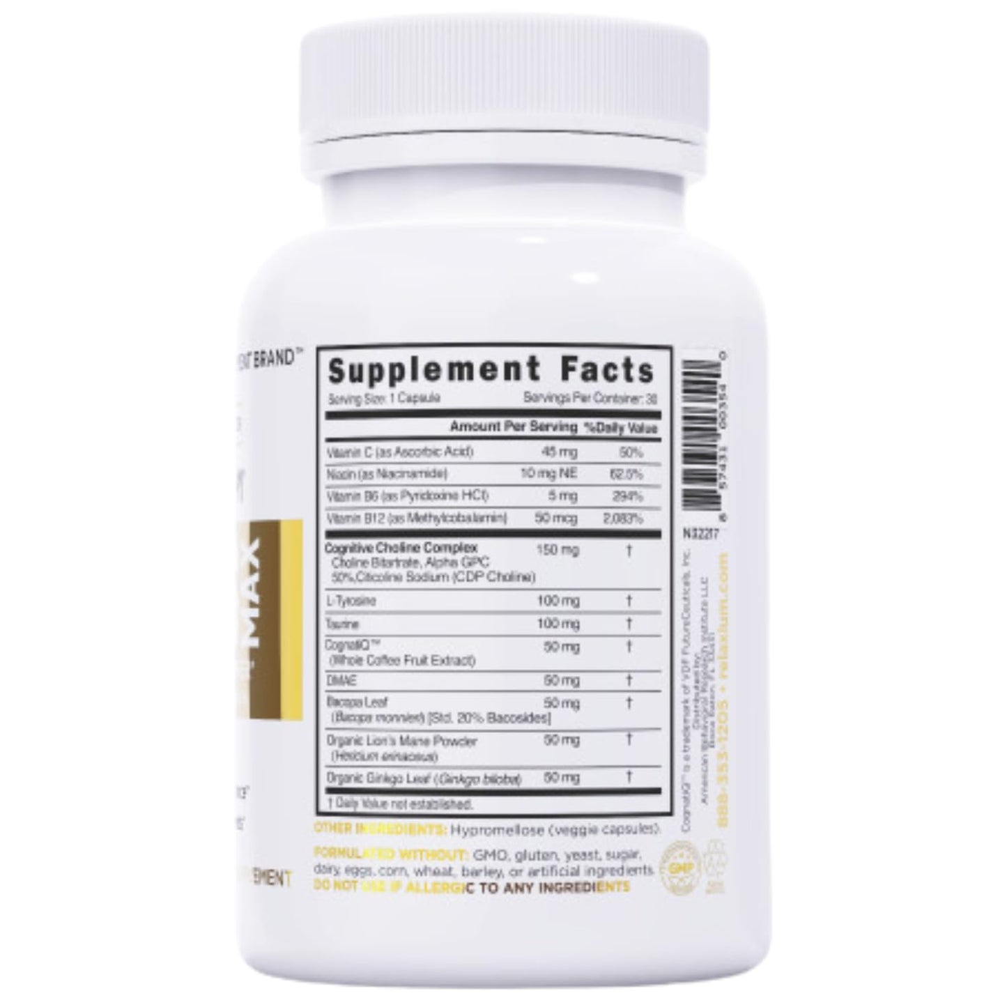 Relaxium FocusMax Brain & Focus Health Supplement 30 Capsules
