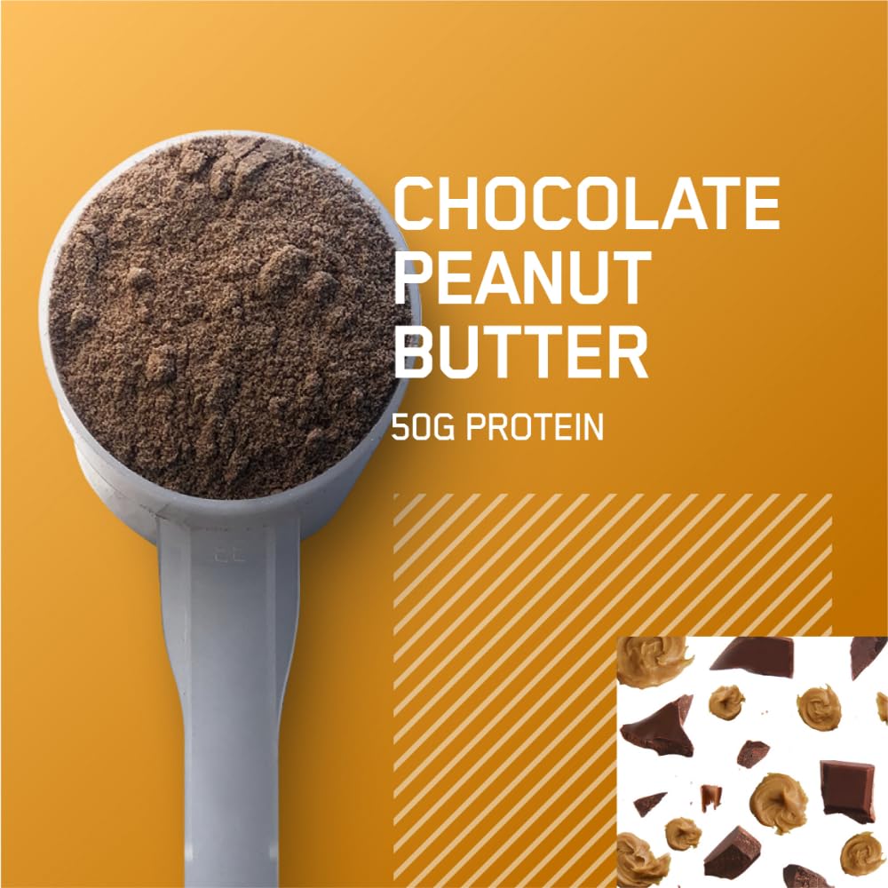 Optimum Nutrition Serious Mass Protein Powder Chocolate Peanut Butter 12 lb, 192 Servings