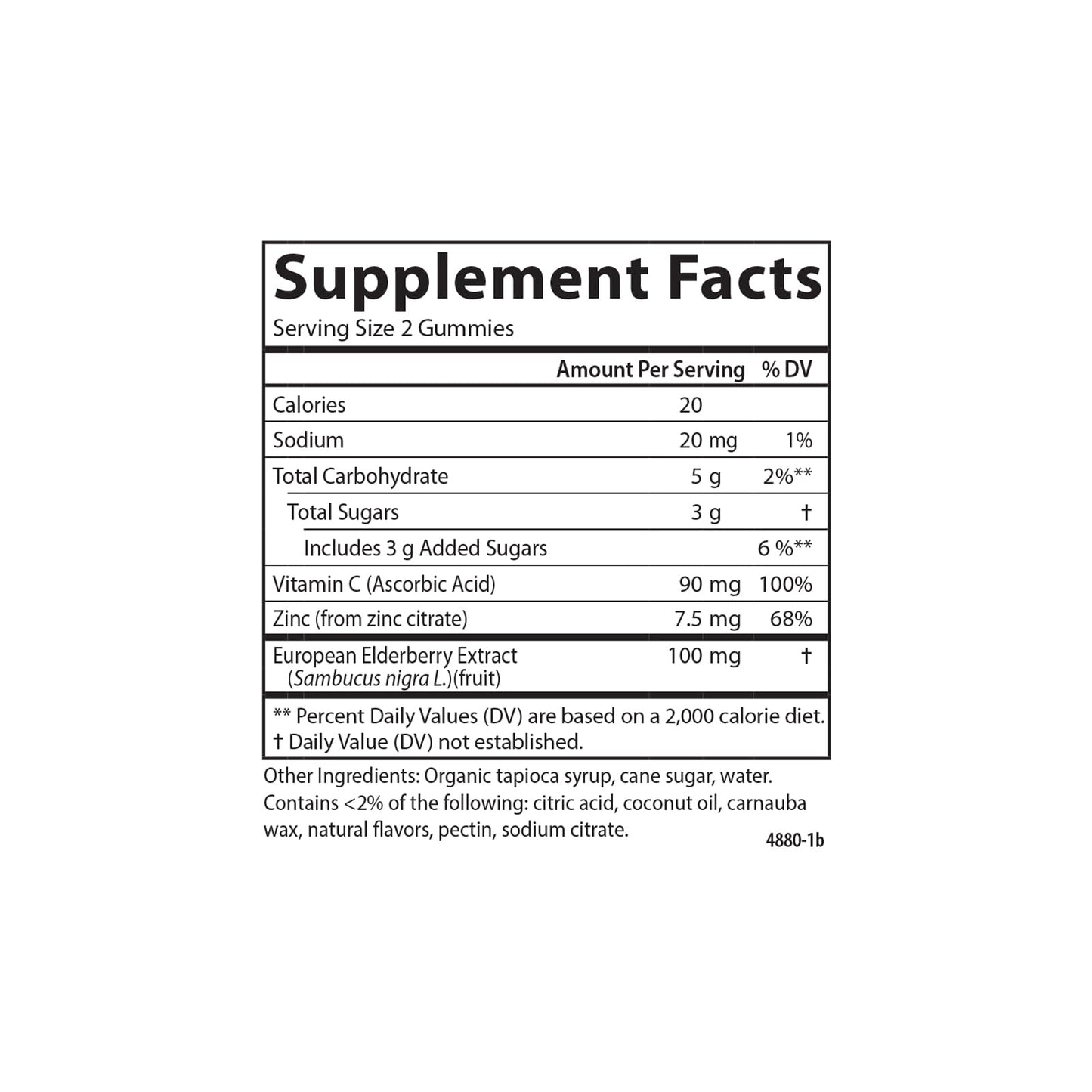 Carlson Black Elderberry Gummies with Vitamin C & Zinc, Immune Support, 1 Count
