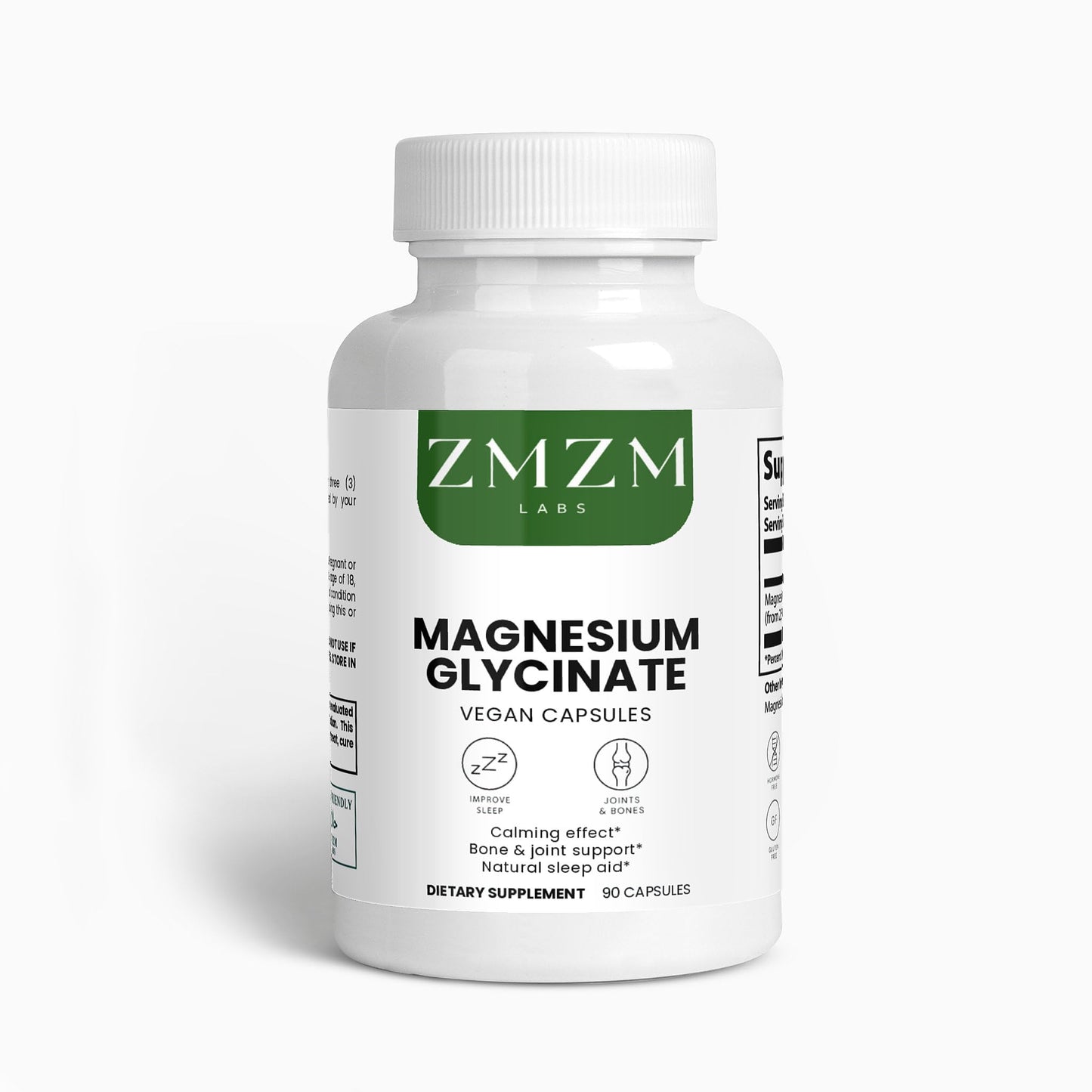 ZMZM LABS Magnesium Glycinate Capsules, 60 Count