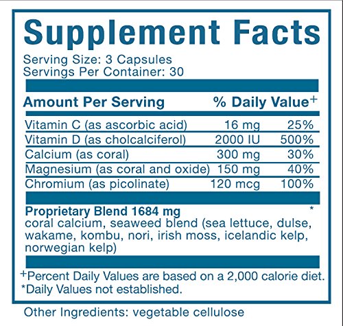 Veggiecal-D LIJA 3 VeggieCal-D Sea Vegetables, Okinawan Coral Calcium, Vitamin D3, Capsules, 270 Capsules