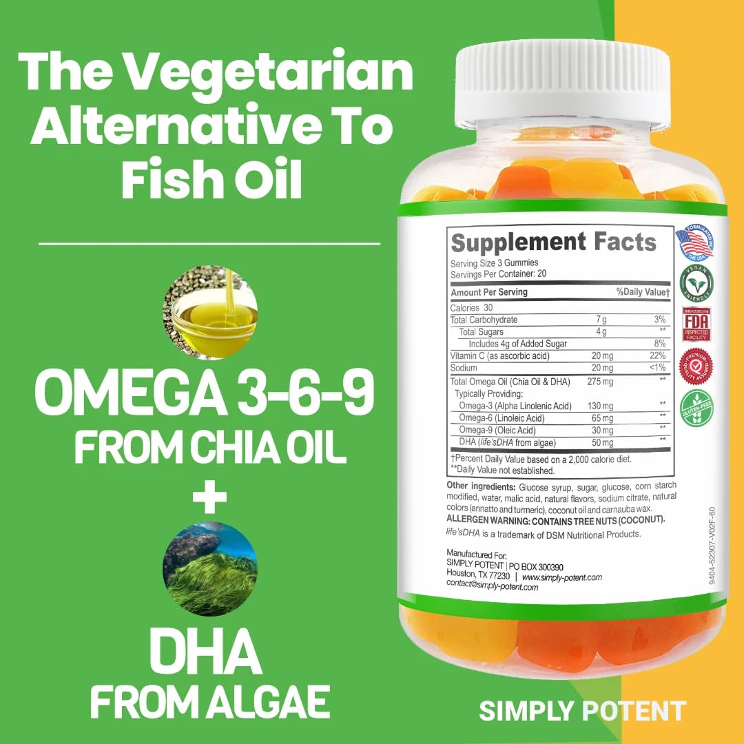 Simply Potent Omega 3 Fish Oil Gummies 60 Count