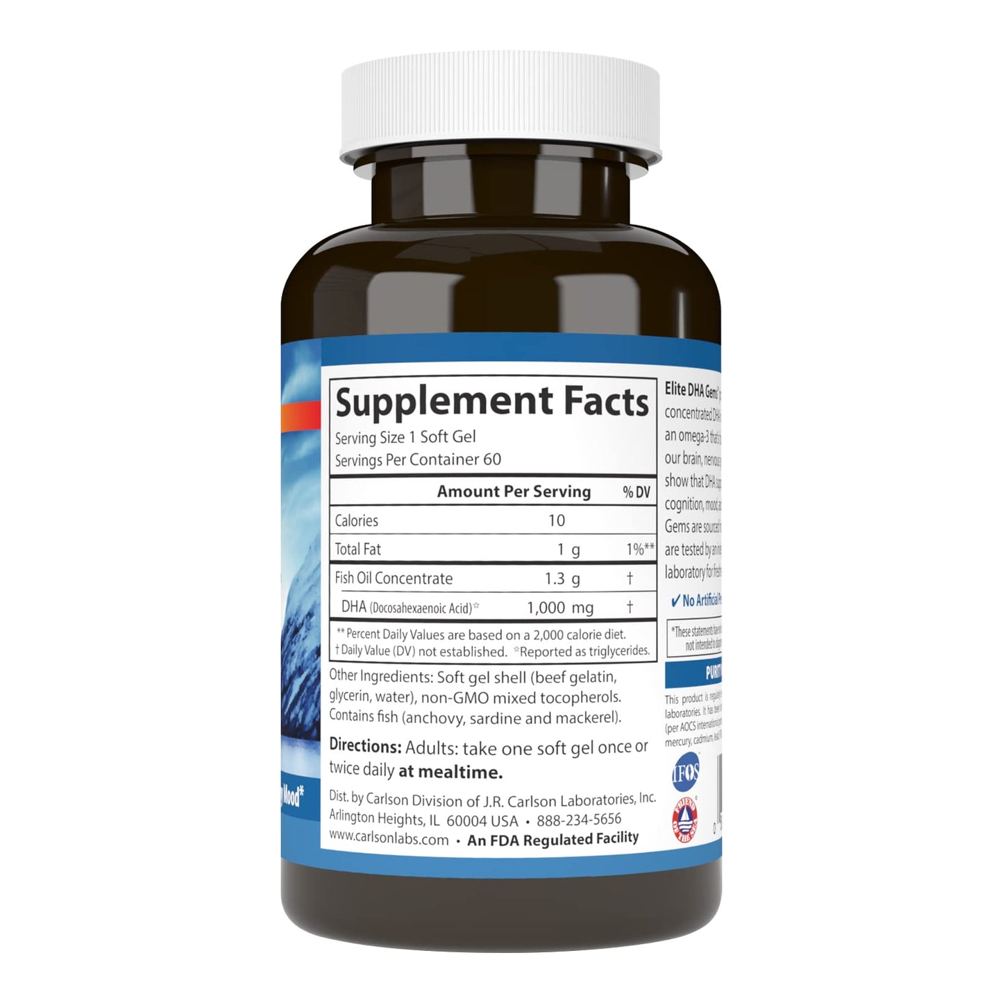 Carlson Elite DHA Gems Softgels 60 Count
