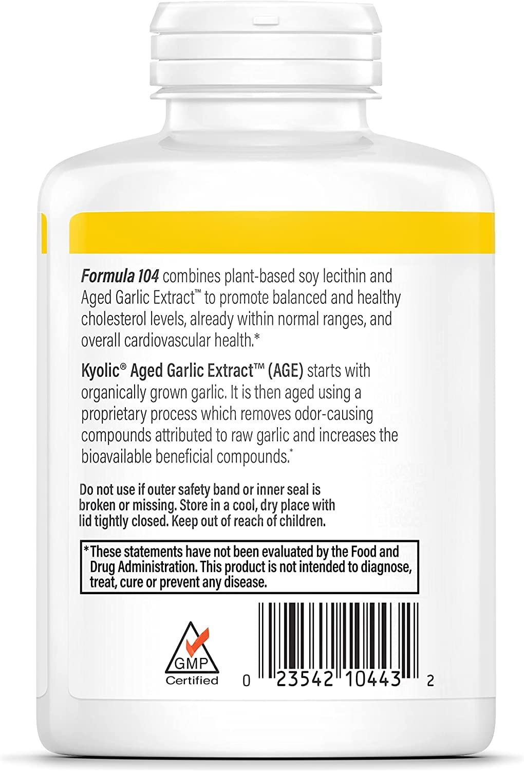 Kyolic Garlic Extract With Lecithin #104 Capsules, 600