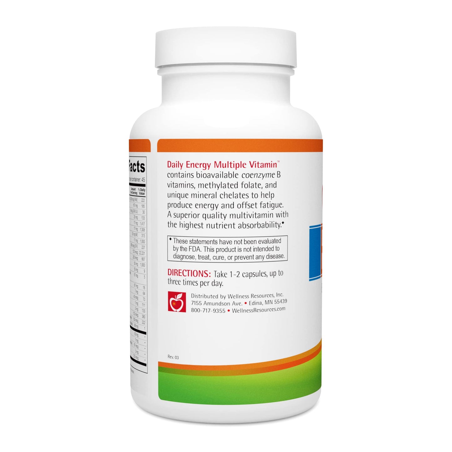 Wellness Resources Daily Energy Multiple Vitamin Capsules 90 Count