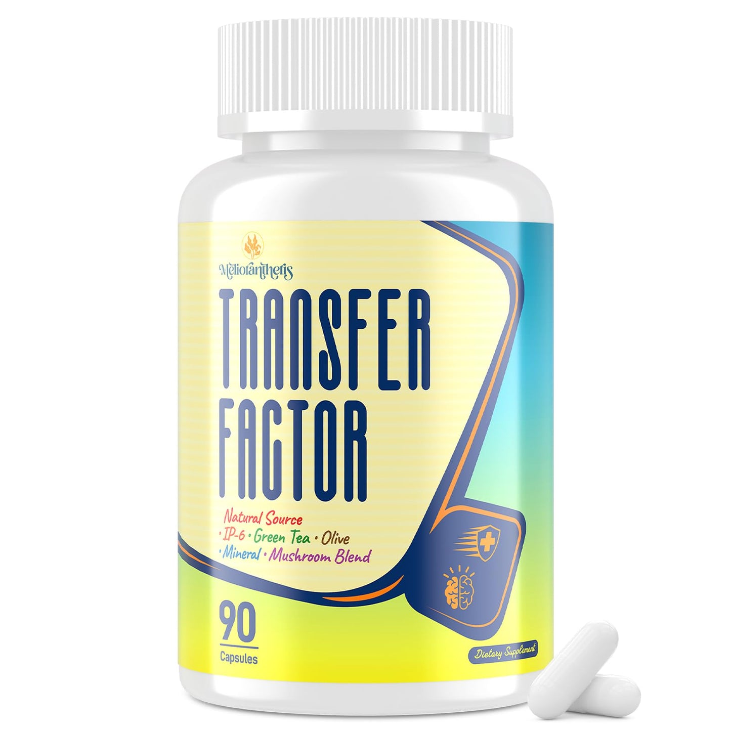 Meliorantheris Transfer Factor 1800mg Colostrum & Egg Yolk Extracts with Zinc and Selenium Immune & Cognitive Support Capsule 180 Count