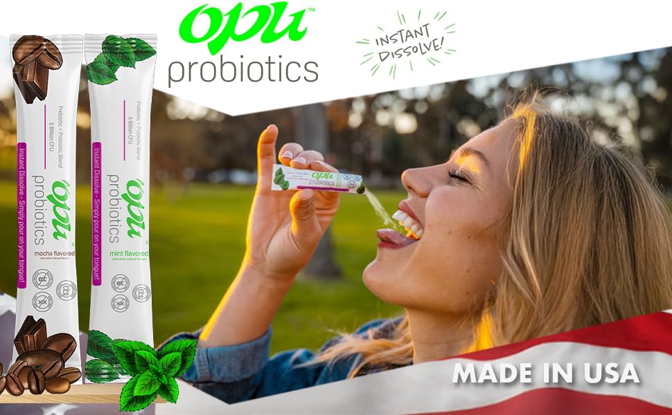 Opu Probiotics Mocha Instant-Dissolve Powder 30 Servings