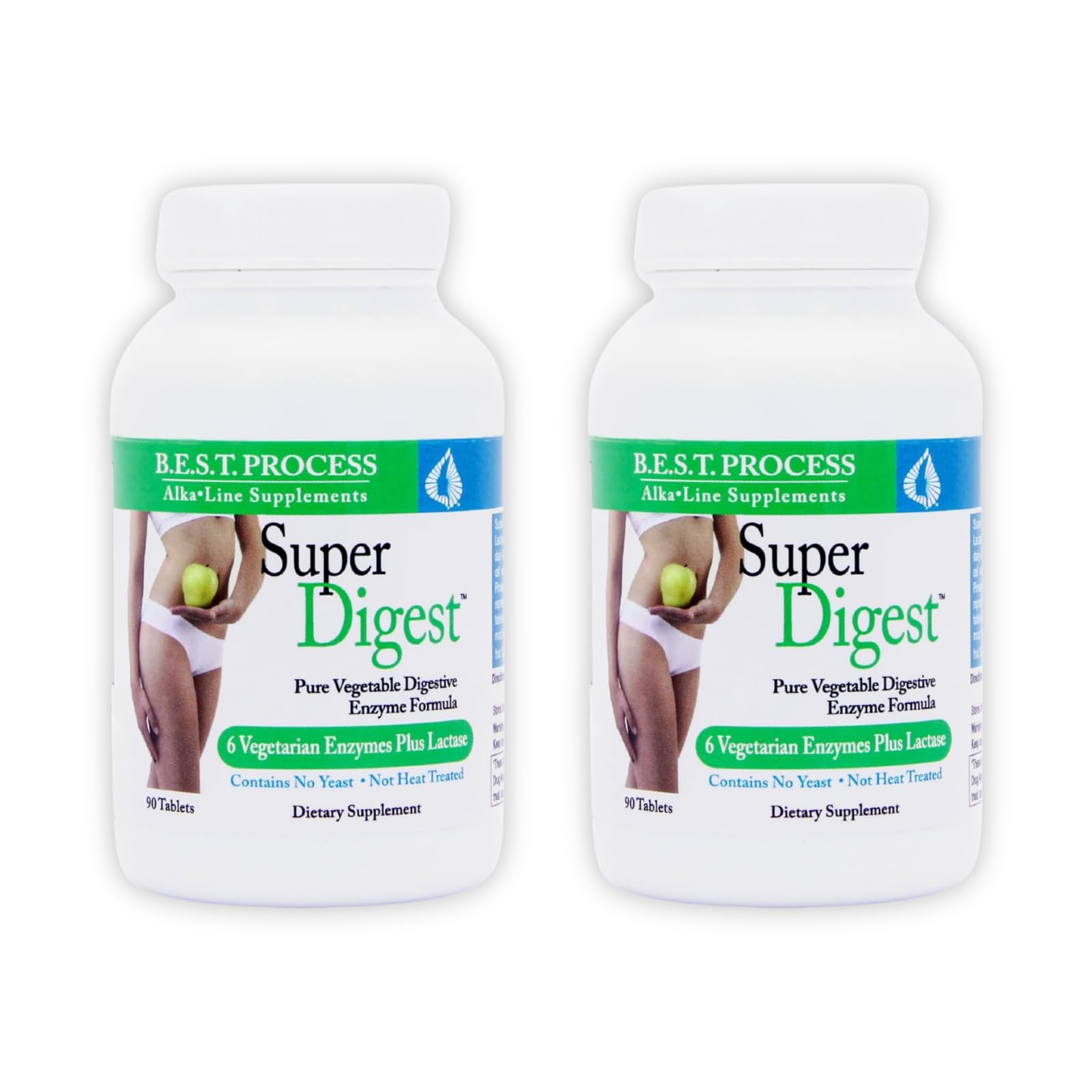 Morter HealthSystem SuperDigest Best Process Alkaline — Multi-Enzyme Digestive Support — Digestive Enzymes with Alfalfa, Papain & Bromelain (Vegetarian Friendly) Tablets 90