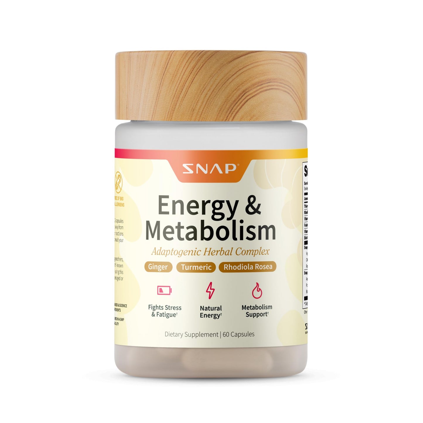 Snap Supplements Energy & Metabolism Herbal Complex Capsule, 60 Count