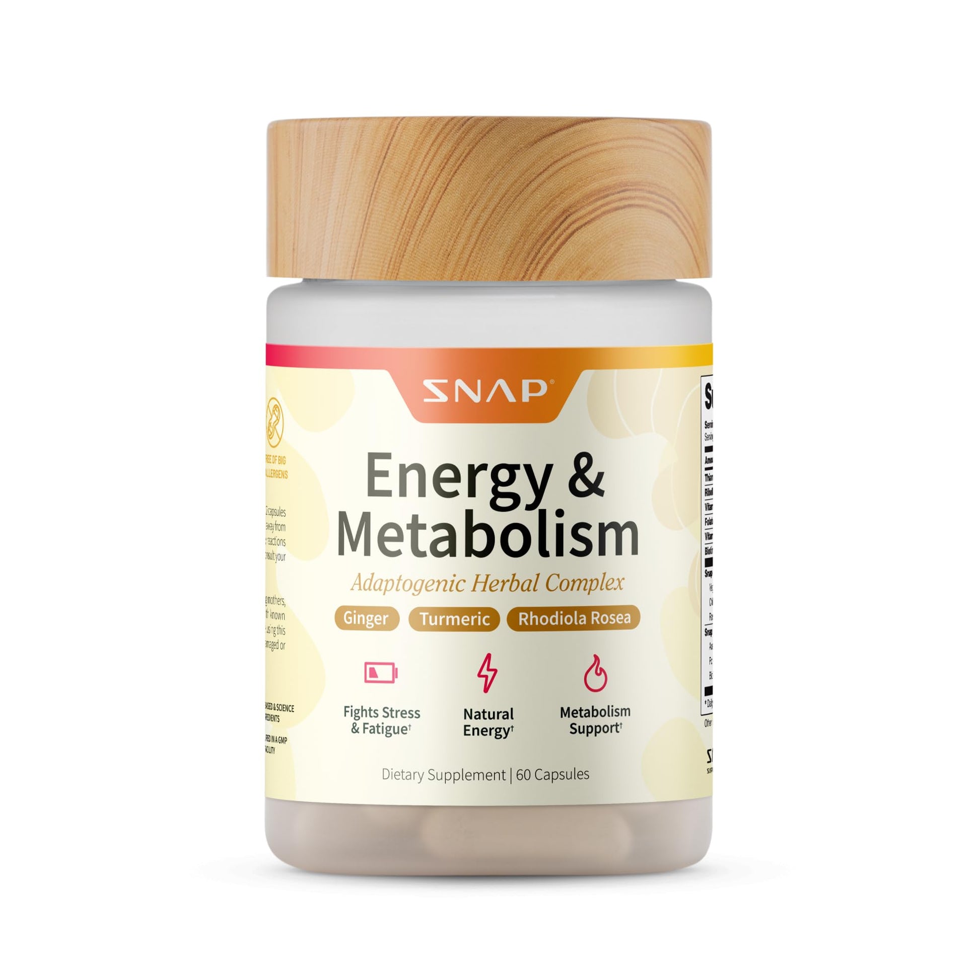 Snap Supplements Energy & Metabolism Herbal Complex Capsule, 60 Count