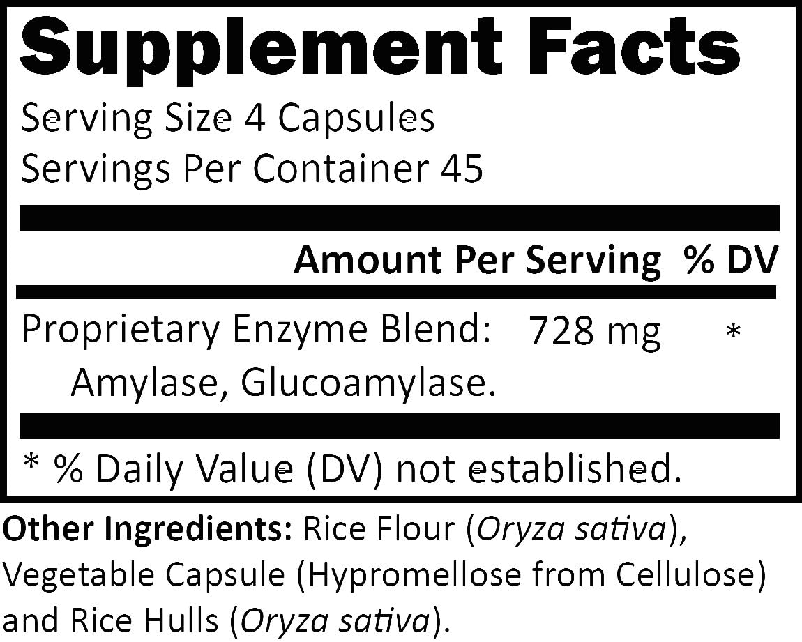 R-Garden Amylase Formula Capsules, 180 Count