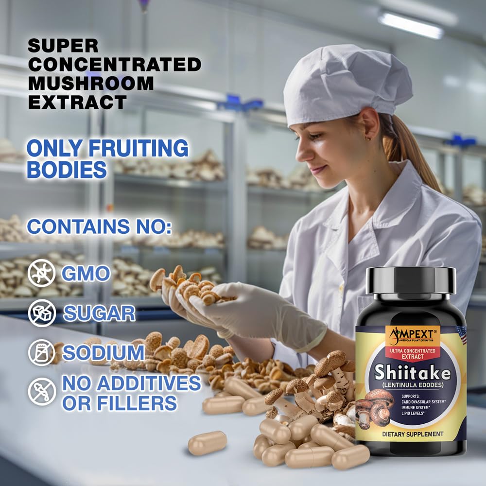 AMPEXT Shiitake Mushroom Extract Capsule, 90 Veg Caps