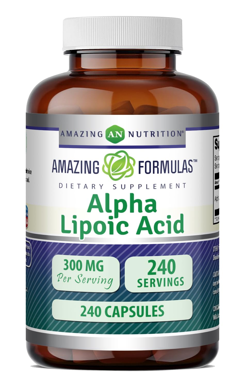 Amazing Nutrition Alpha Lipoic Acid 300 mg Capsules 240 Count