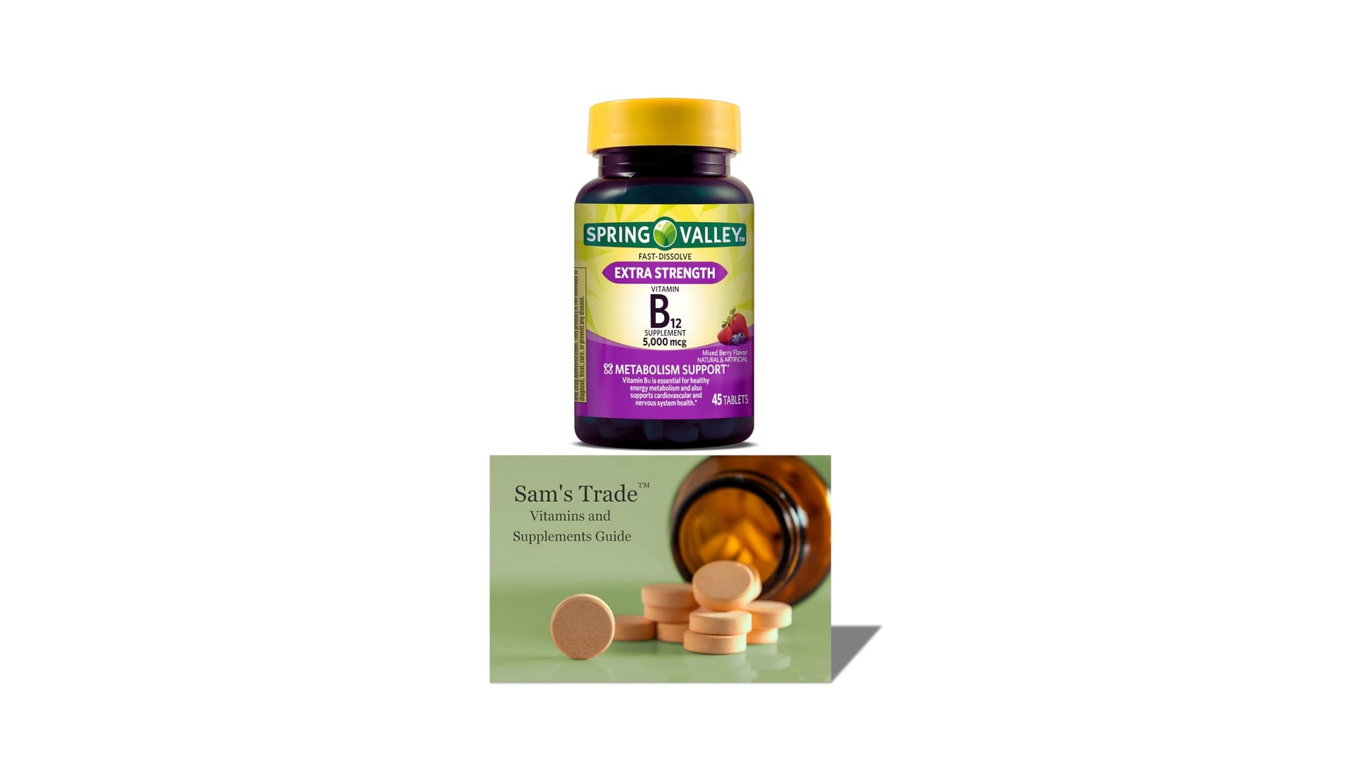 Sam's Trade B12 Methylcobalamin 5000mcg Tablets, 45 Count