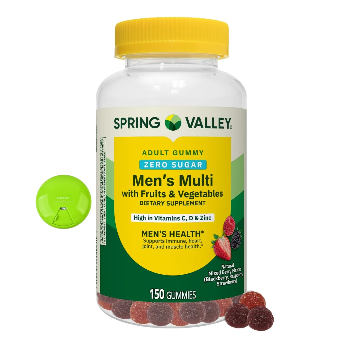 SUREFECT Spring Valley Zero Sugar Men's Multivitamin Gummies, 150 Count