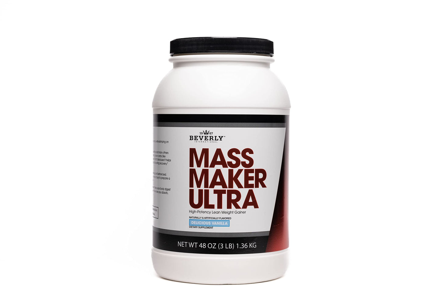 Beverly International Mass Maker Ultra Whey Protein Powder Vanilla 48 oz