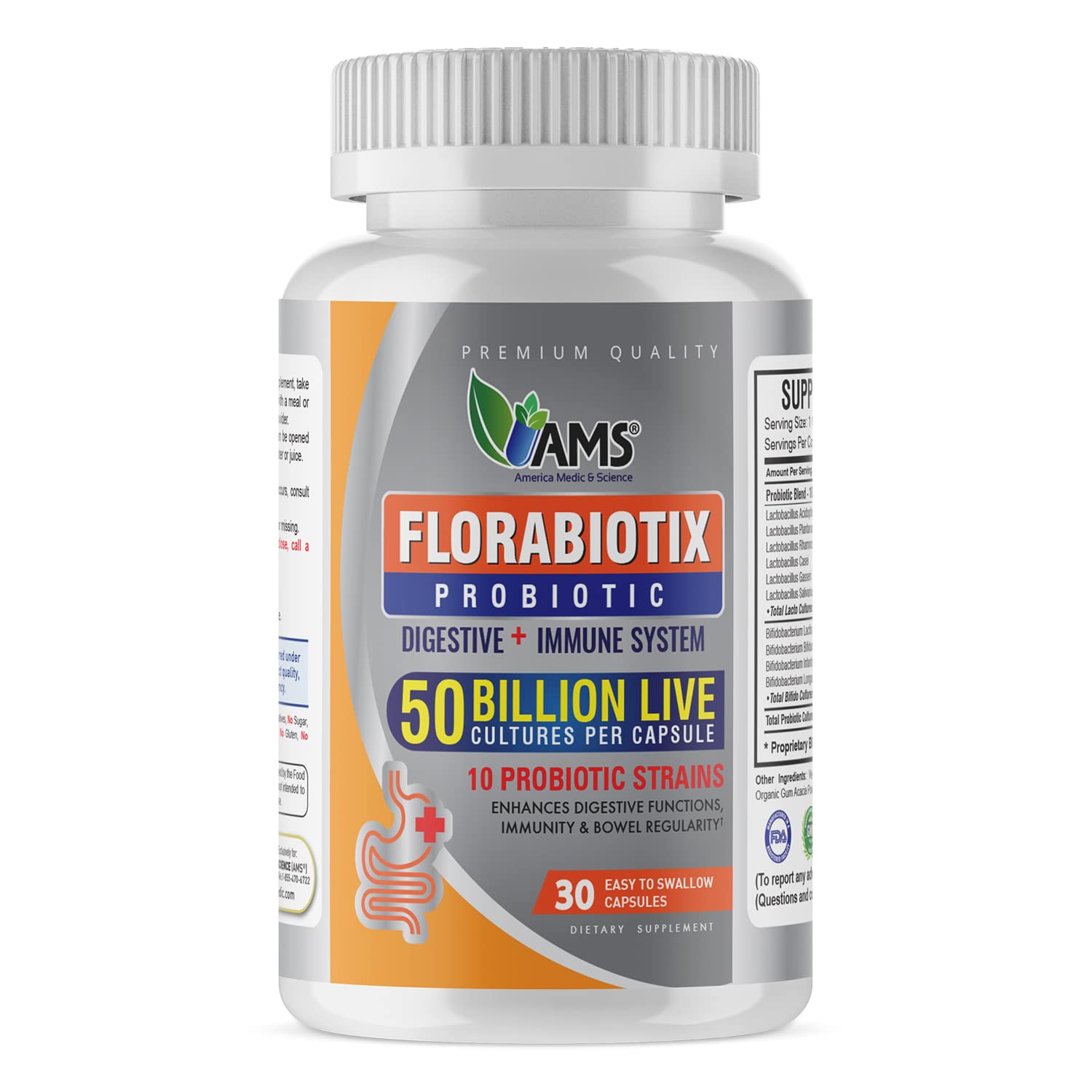 America Medic & Science Florabiotix Probiotic Capsule, 50 Count