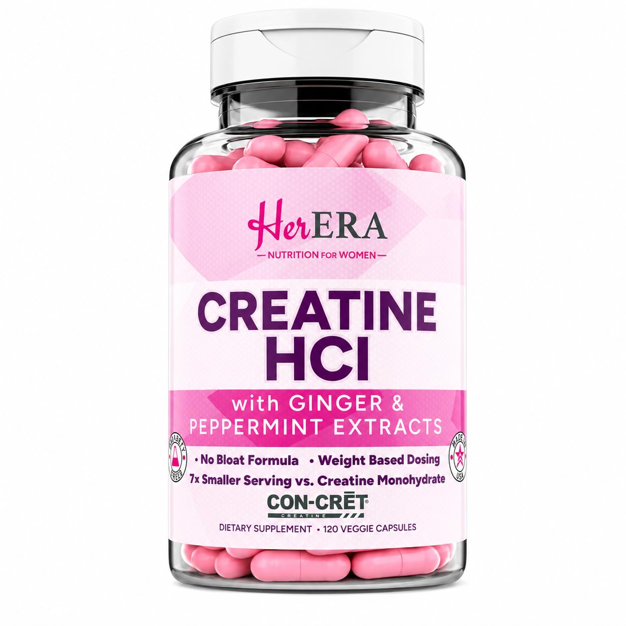Her ERA Creatine HCl Capsules, 120 Capsules