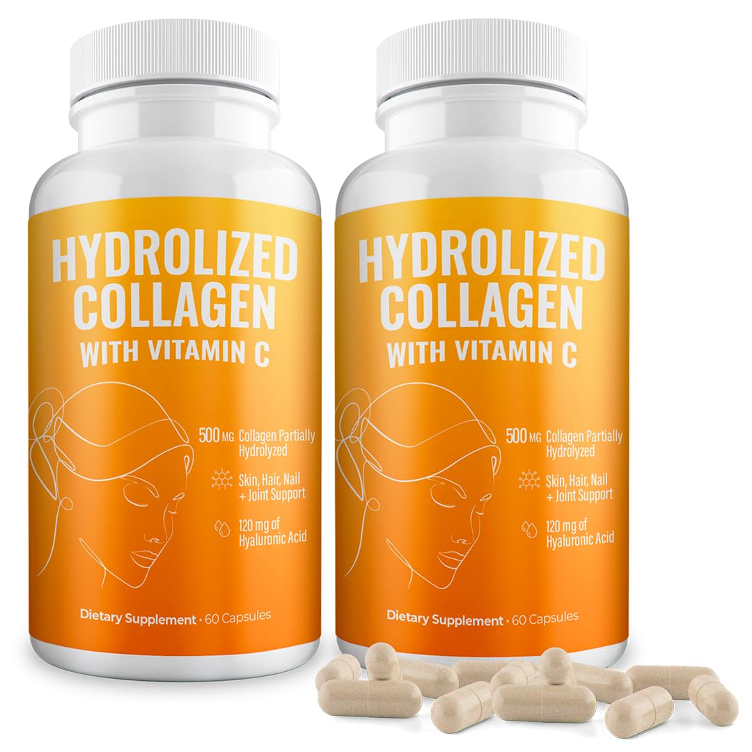 Generic Aura Hydrolyzed Collagen with Vitamin C 500mg Capsules 60 Count