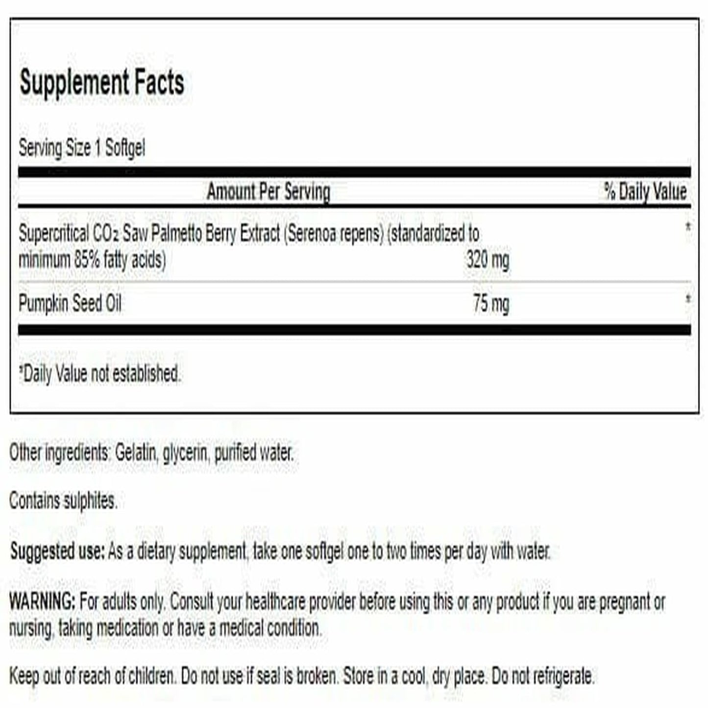 Swanson Saw Palmetto Softgels 60