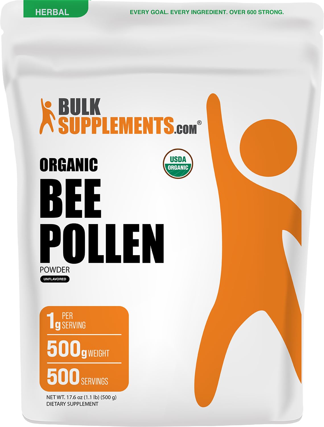 BulkSupplements Organic Bee Pollen Powder 17.6 oz