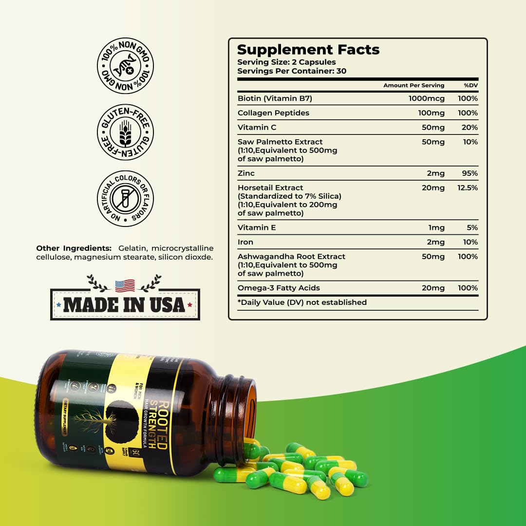 OCEAN VIEW DEEP WAVES POMADE Rooted Strength Hair Growth Vitamins, 60 Capsules