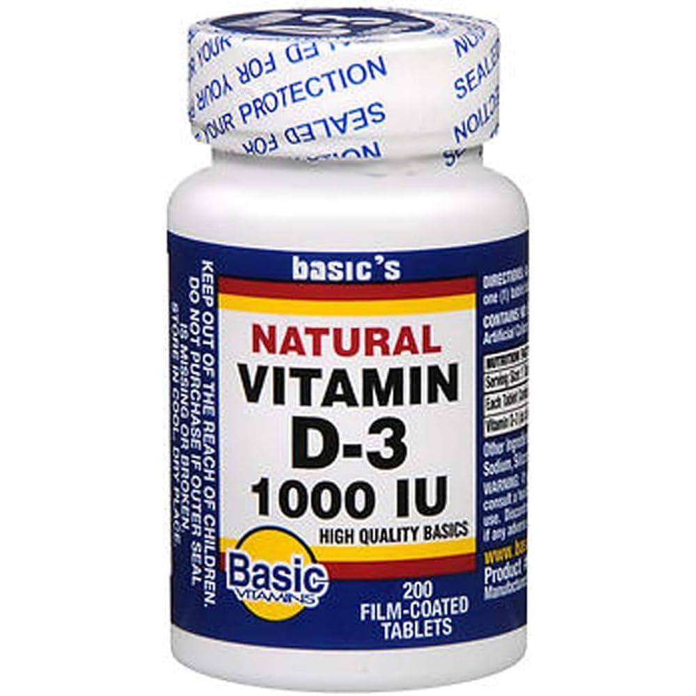 BASIC VITAMINS Vitamin D-3 1000 IU Tablets 200 ct