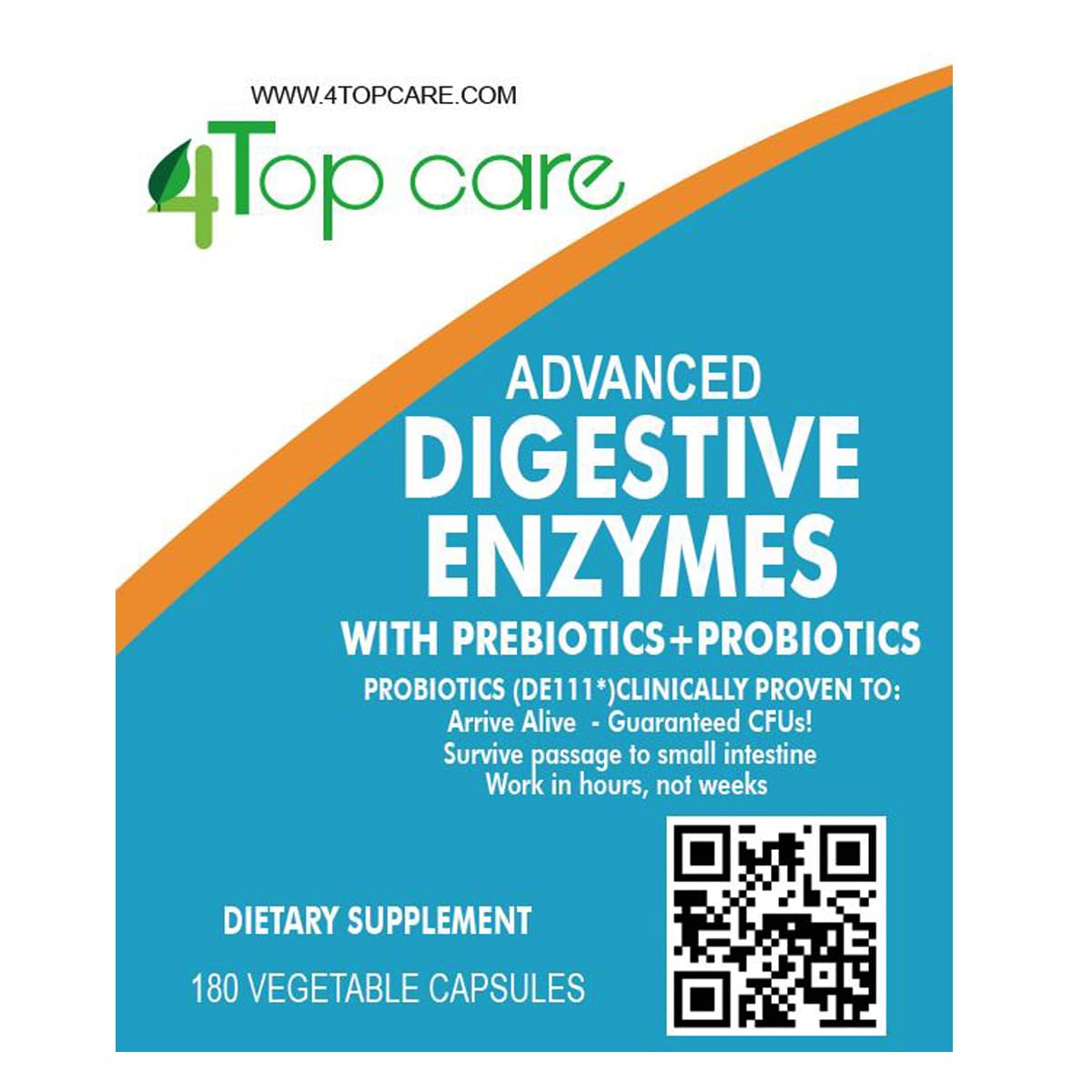 4 TOP CARE H4U Digestive Enzymes Capsules 180 Capsules