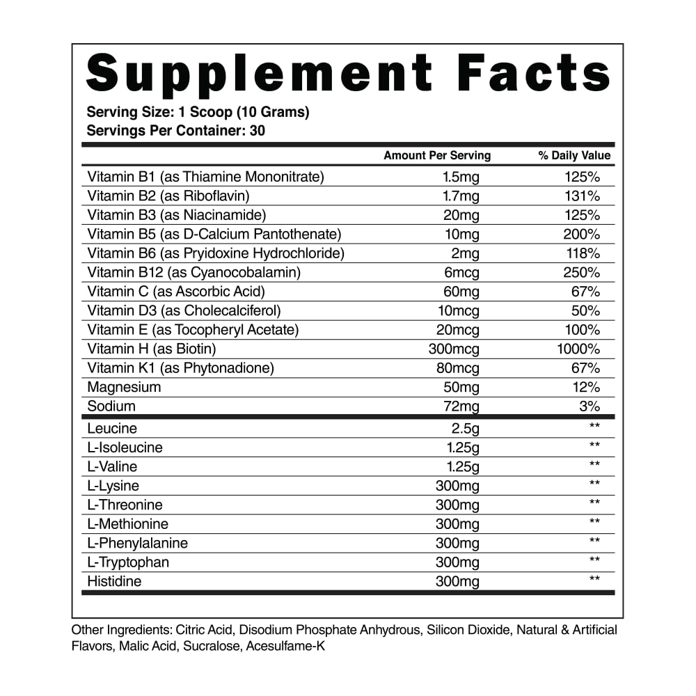 Steel Supplements High Performance BCAA EAA Powder 10.58 Ounce