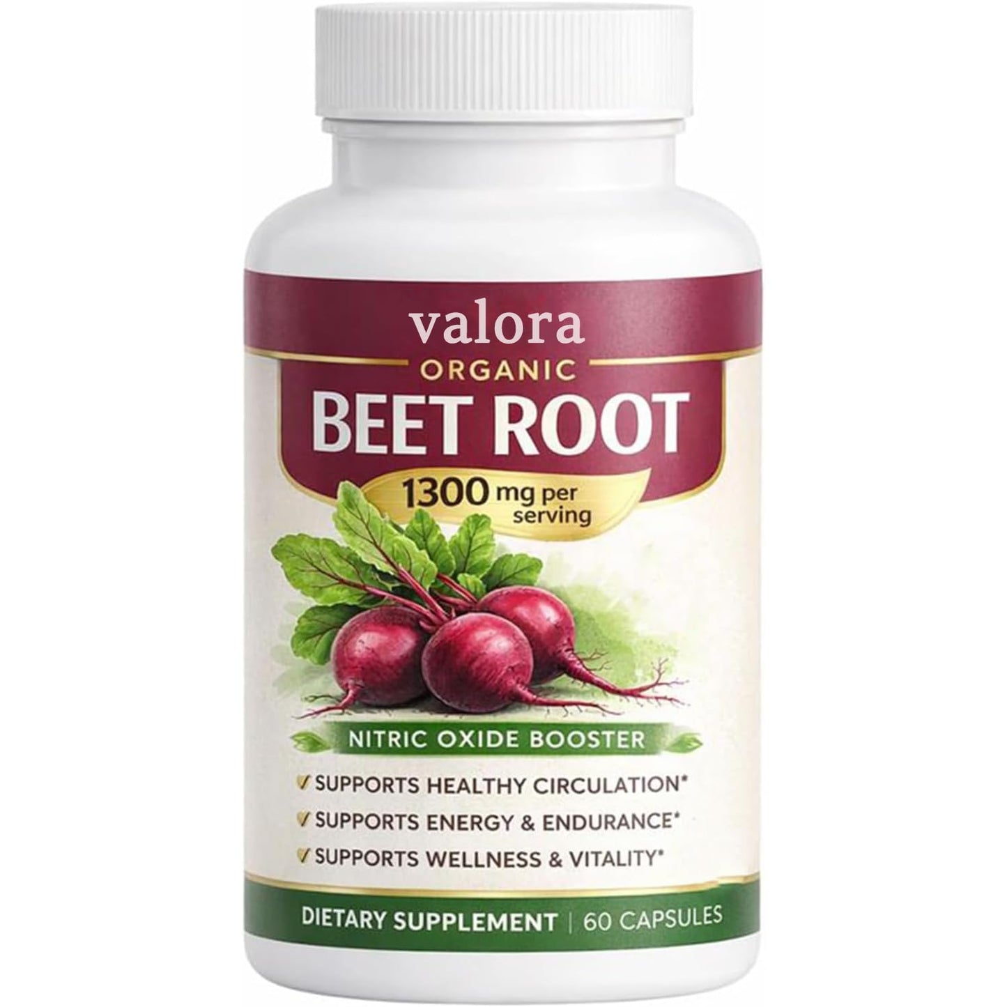 Valora Beravia Beet Root Capsules, 60 Capsules