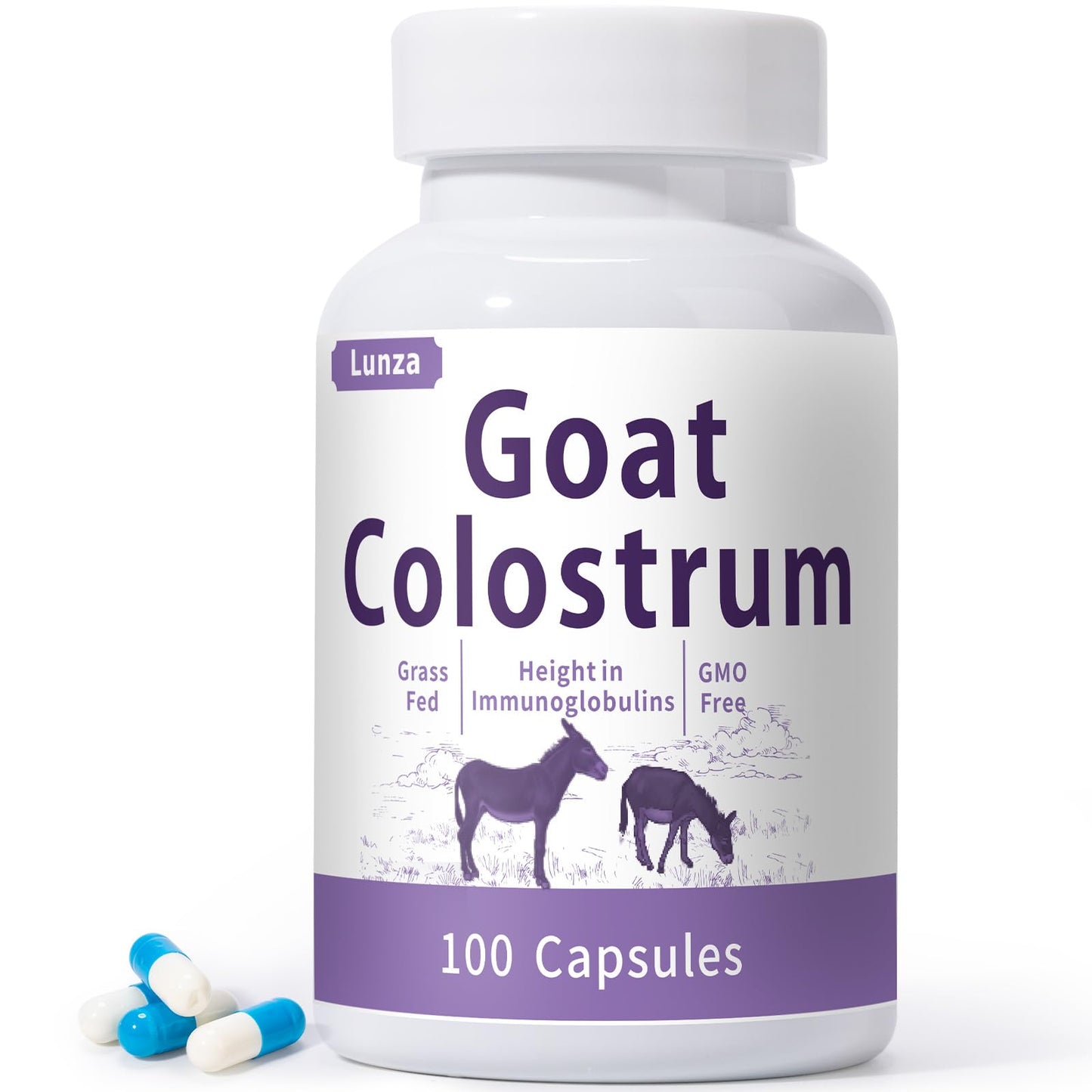 Lunza Goat Colostrum Capsules, 100 Capsules