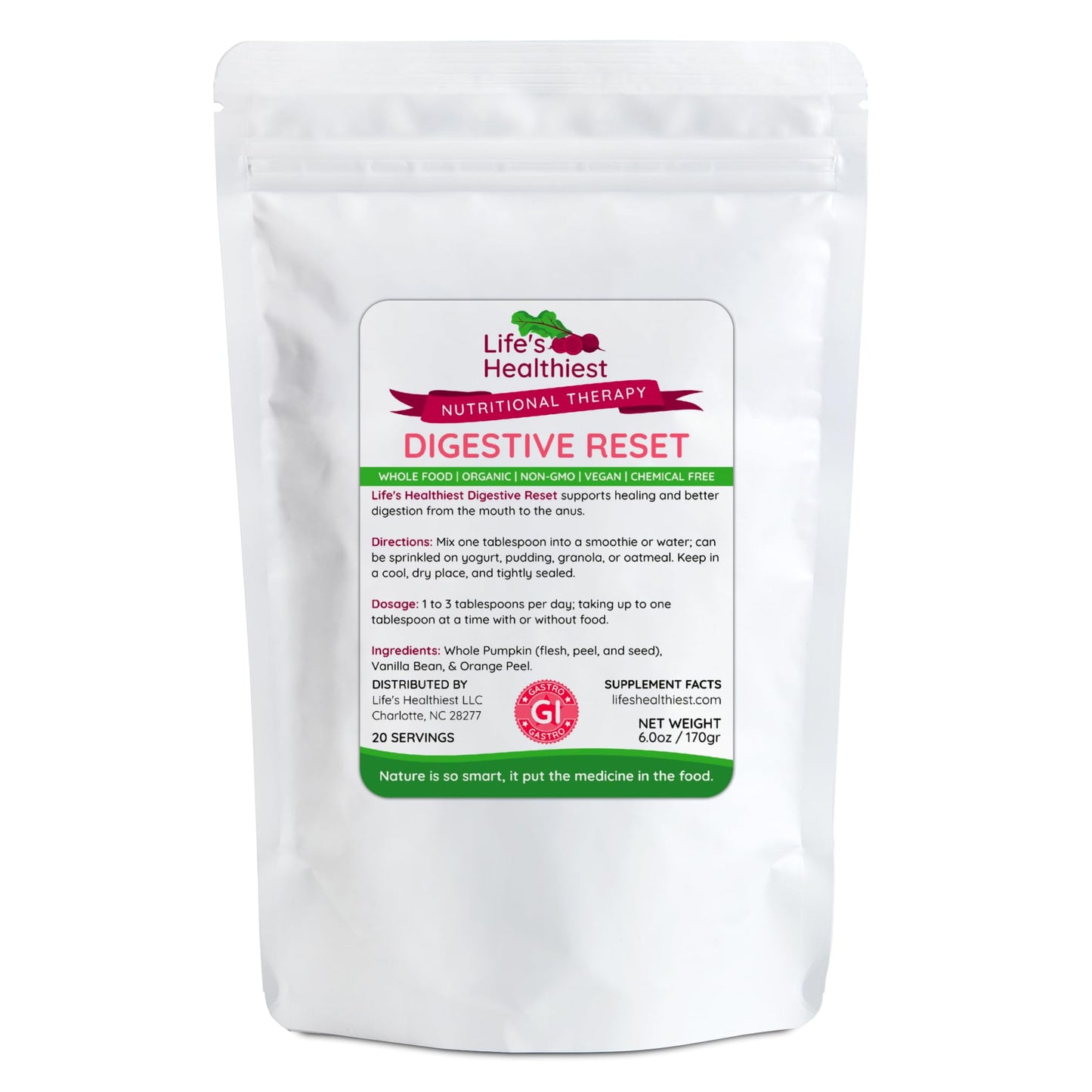 The Beet Lady Life's Healthiest Digestive Reset Whole Food Therapy Powder Blend, 6 Ounces