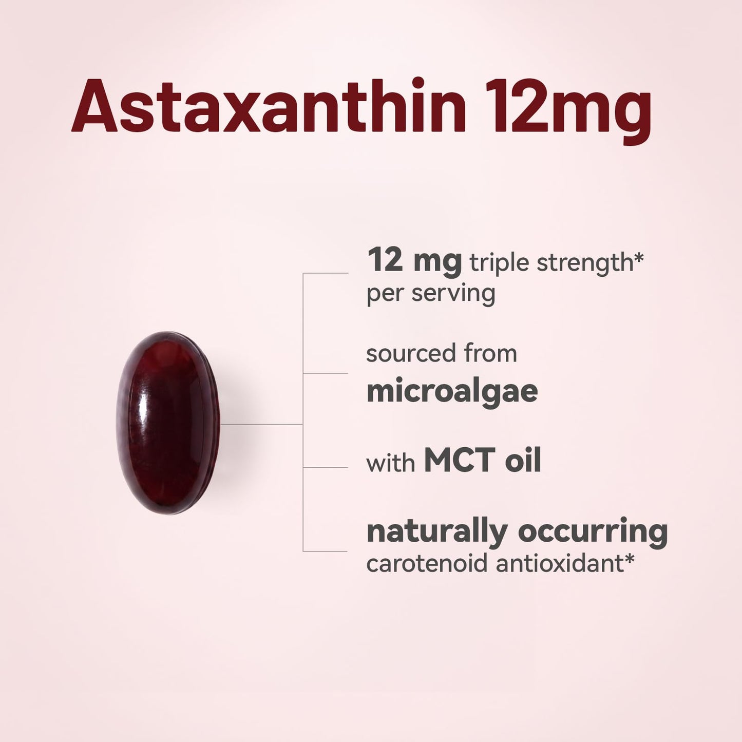 Isprelon Astaxanthin 12mg with MCT Oil Softgels 90 Count