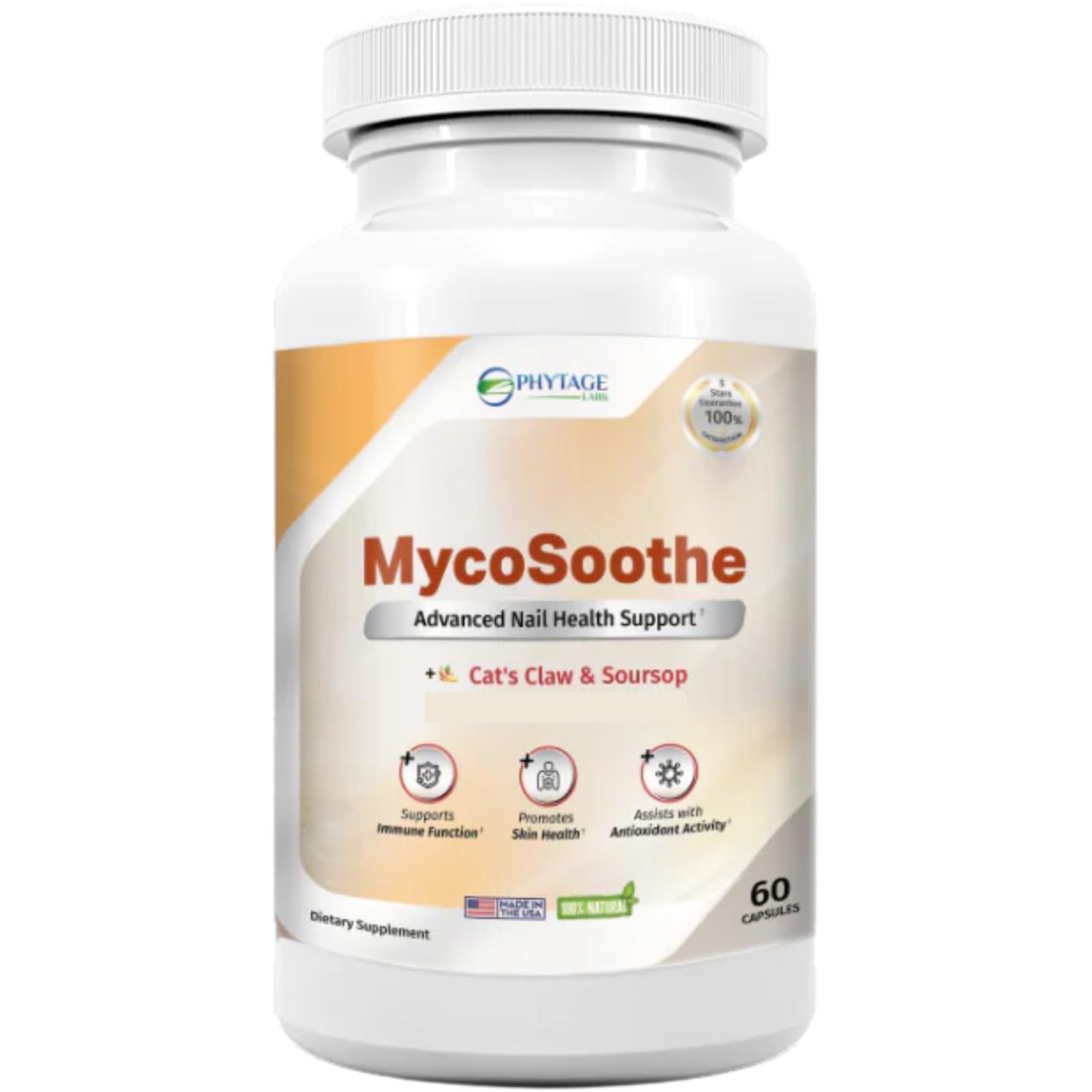 Phytage Labs MycoSoothe Advanced Hair, Skin, Nail & Immunity Support Formula 60 Capsules