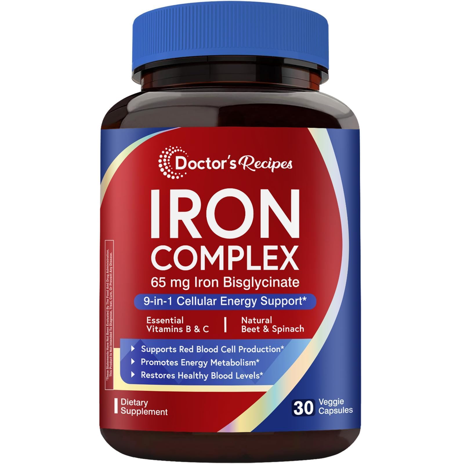 Doctor's Recipes Iron Supplement for Women 30 Capsules